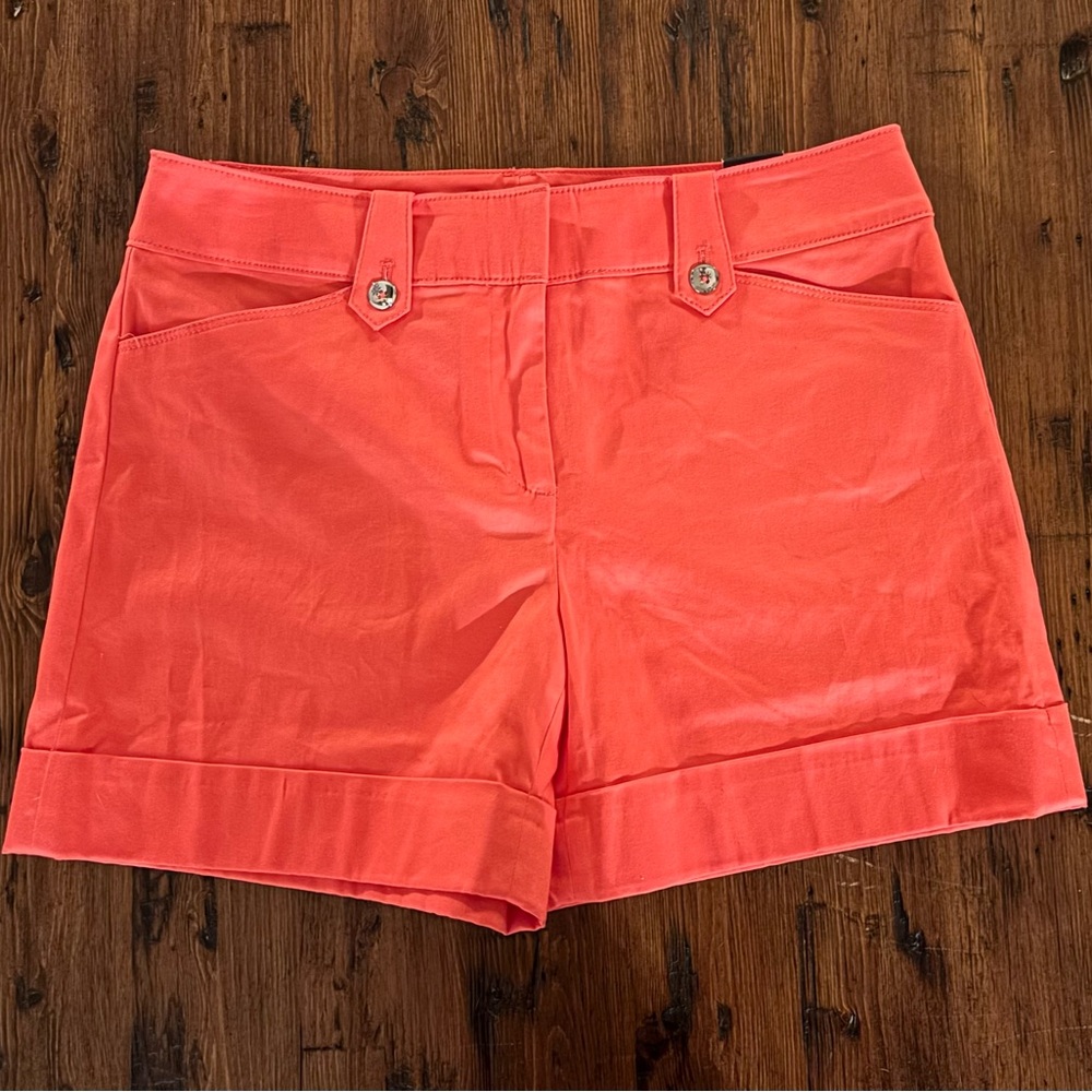 White House Black Market Coral Shorts Tailored Cotton